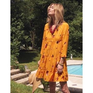 Sezane Aure Yellow Floral Dress